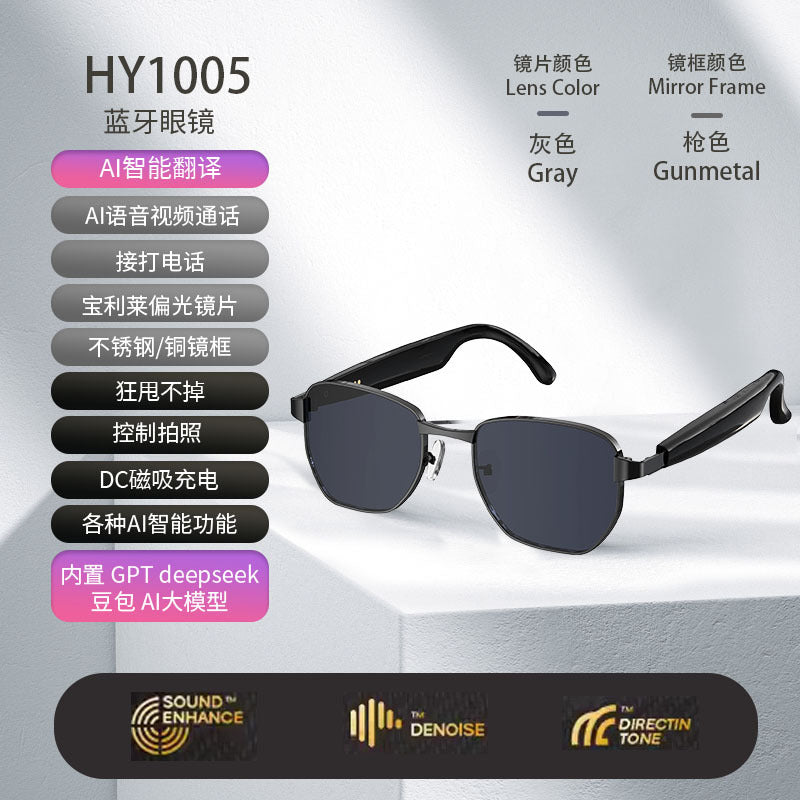 AI Smart Sunglasses – Real-Time Translation, Bluetooth Calling & Music