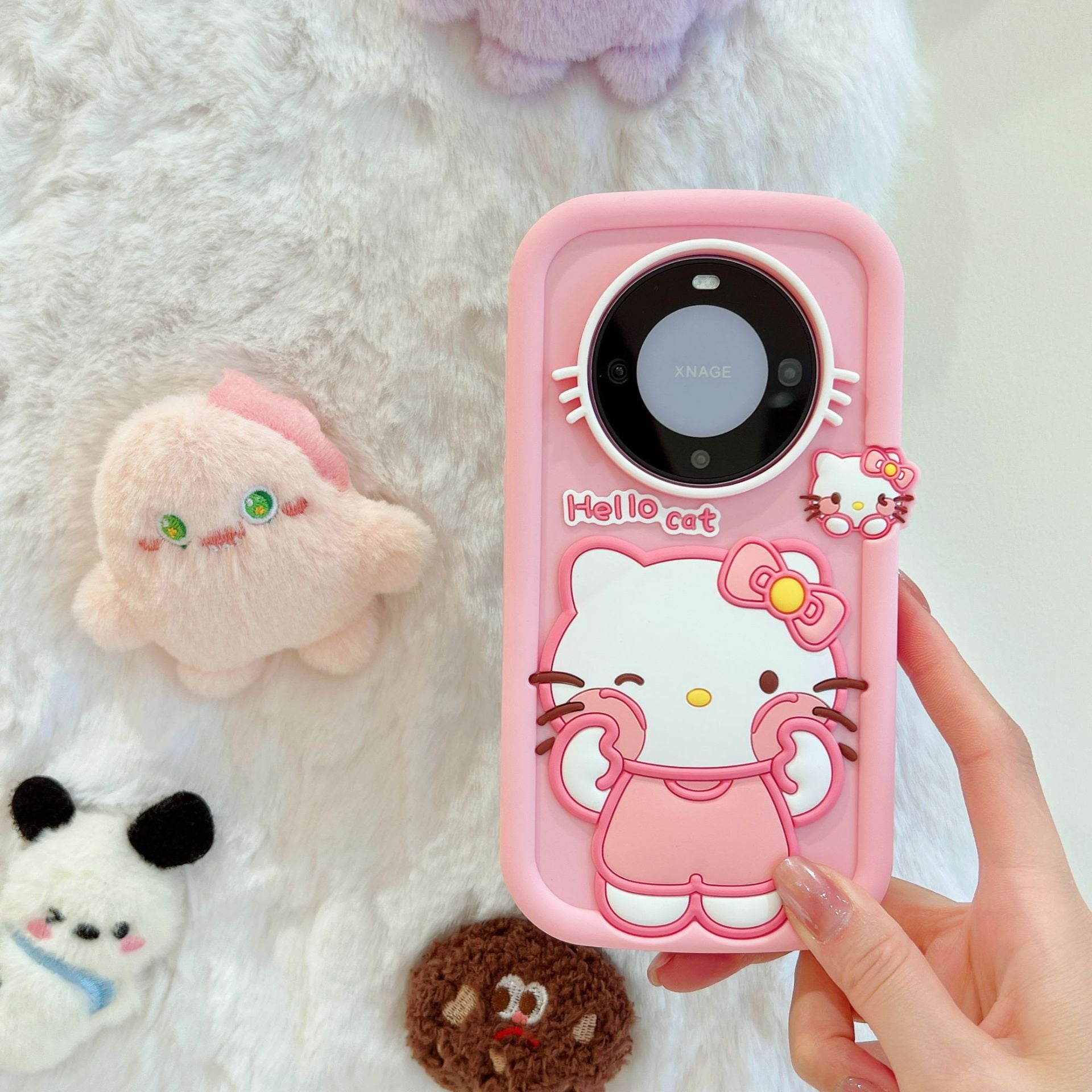 7plus face rubbing Hello Kitty iphone11 cartoon Pink KT13pro silicone phone case 14 Apple 15pro