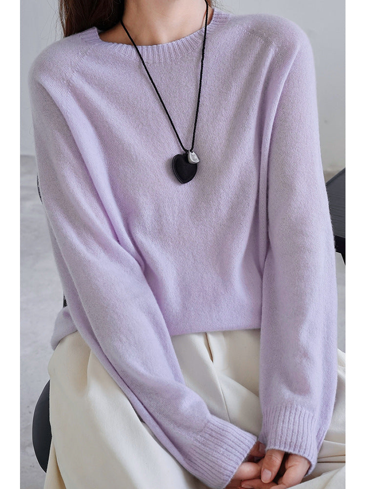 European and American old Qian Feng Shan cashmere sweater high-end classic knitted sweater round neck autumn and winter soft glutinous warm long sleeves wool top