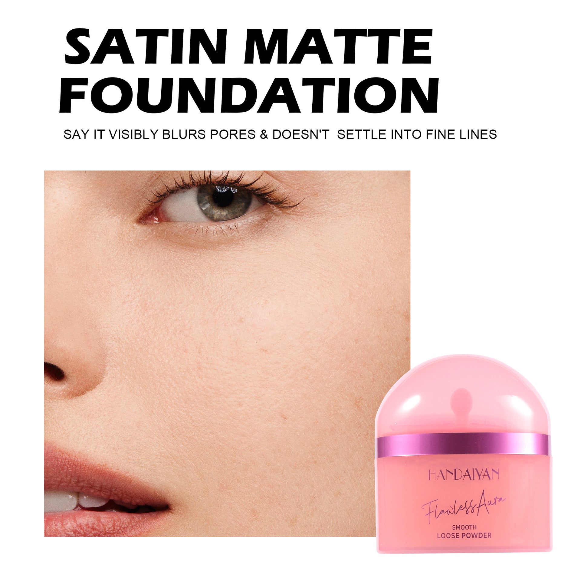 handaiyan cross-border finishing powder oil control powder long lasting smear-proof makeup waterproof matte concealing and setting face powder