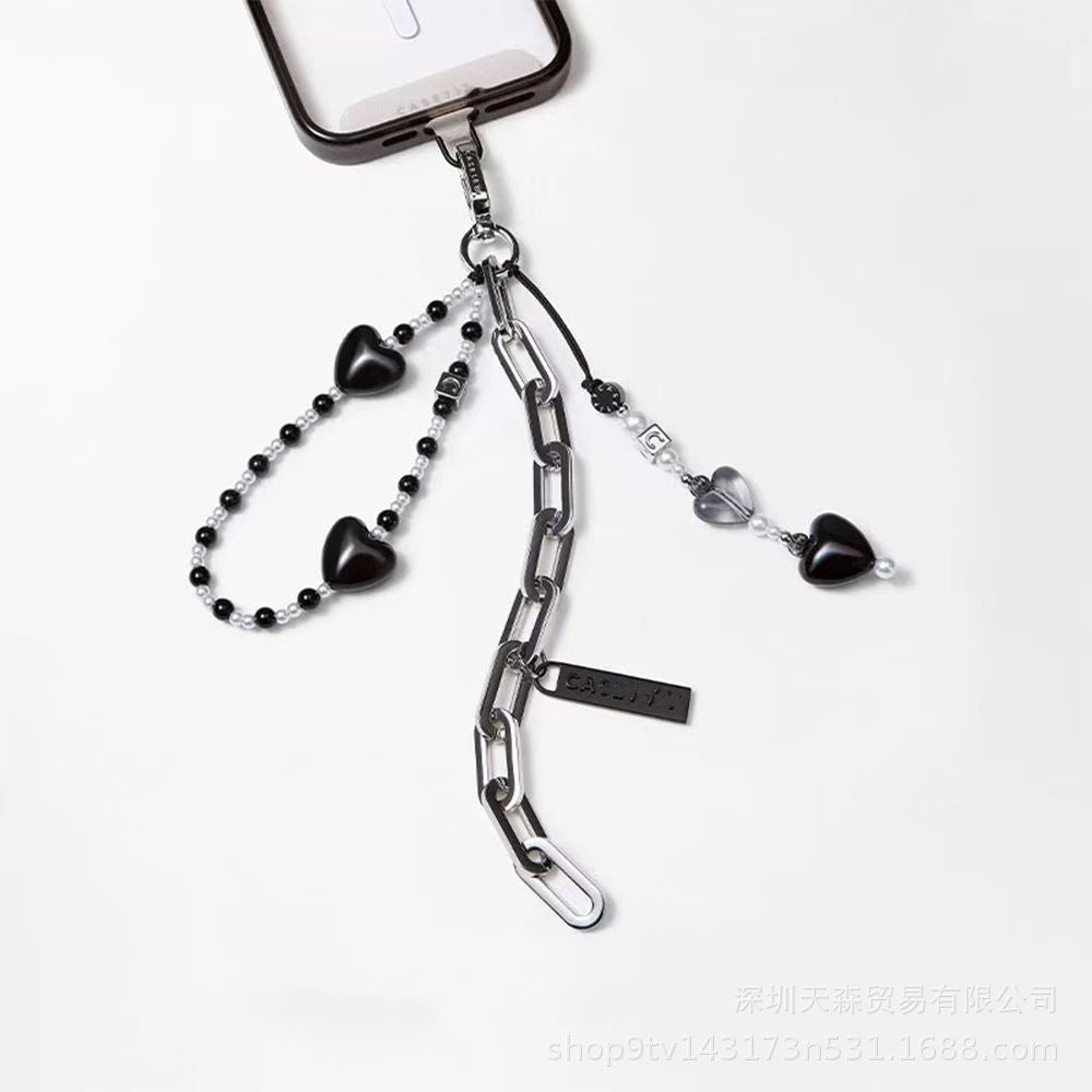 CASETi joint name High version phone chain Handmade stringed pearls phone case lanyard hanging chain wrist pendant for women