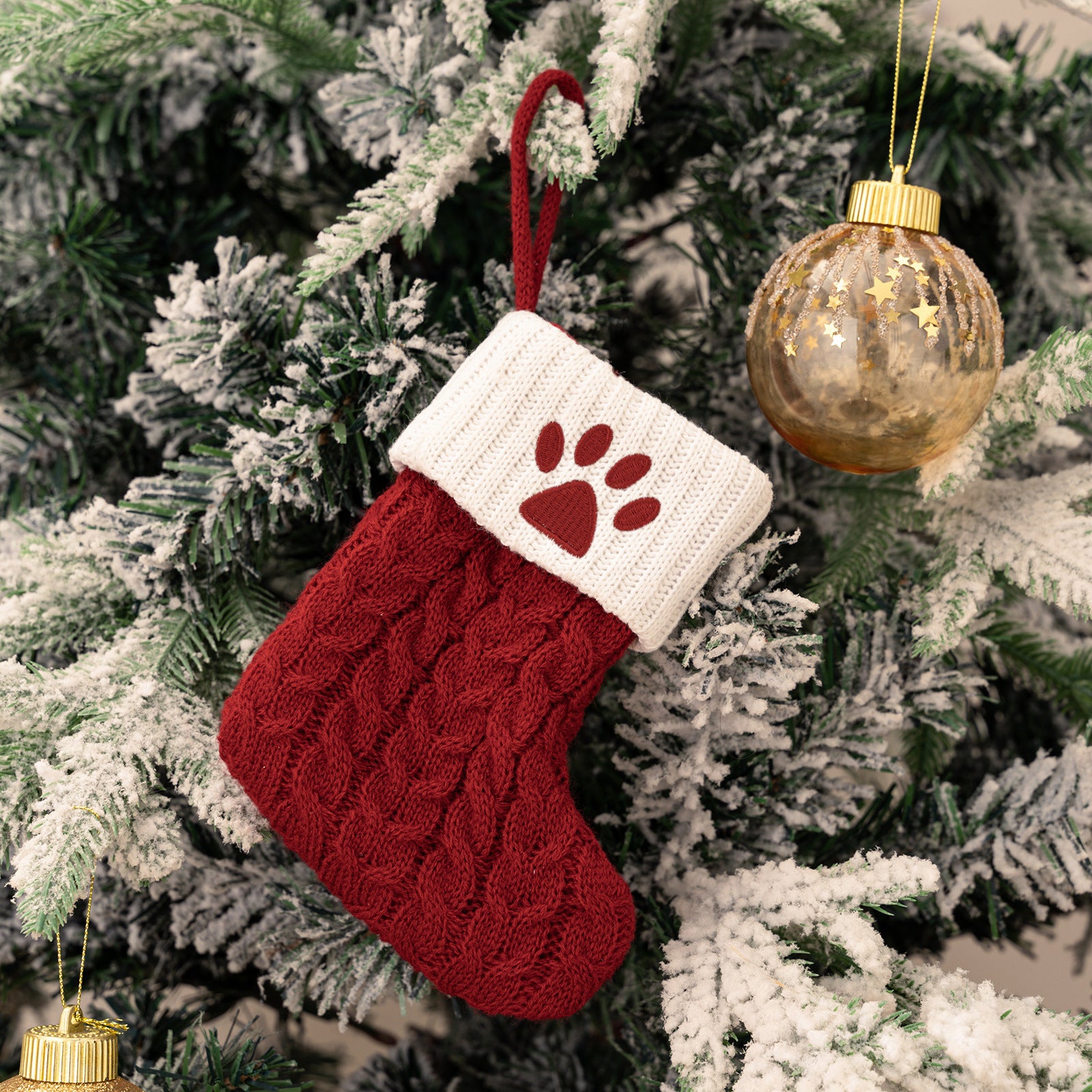 Cross-border cute letters Christmas stockings creative Christmas tree pendant Christmas style wool knitted socks decoration props