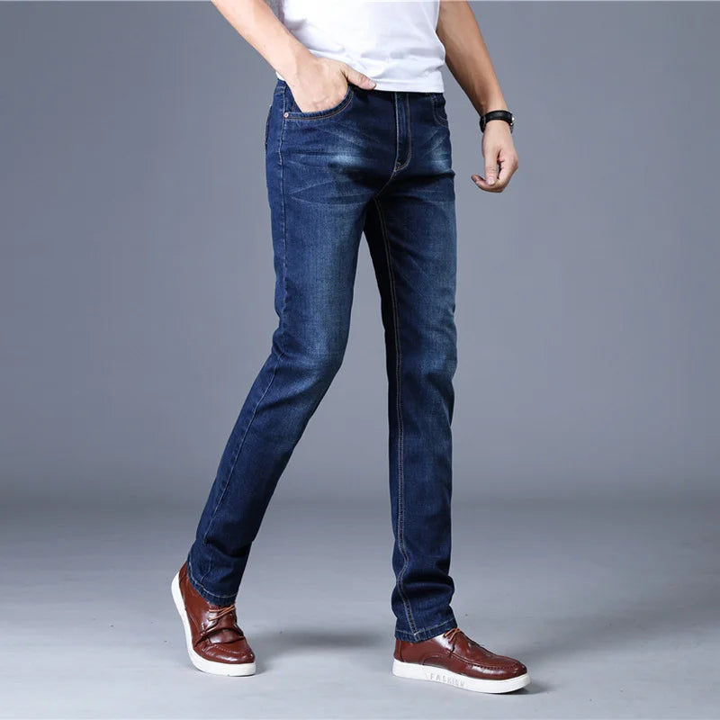 Fashion brand new jeans men's slim fit soft men's jeans men's jeans men's straight elastic trousers wholesale