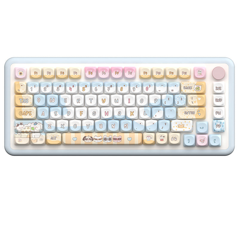 112 key cute unique keycap full five-sided PBT sublimation customized mechanical keyboard cap 68/75/84/98