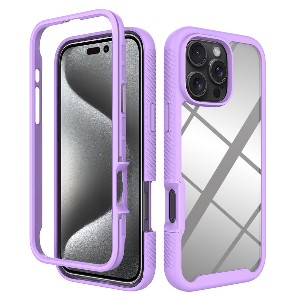 E-Commerce suitable for iPhone16Pro max three-proof phone case phone case frosted edge non-slip band surface frame