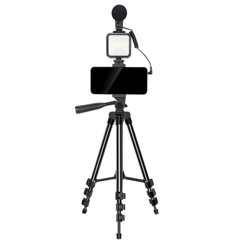 Factory Direct supply video shooting LED light outdoor interview portable tripod stand for live streaming suit one piece dropshipping