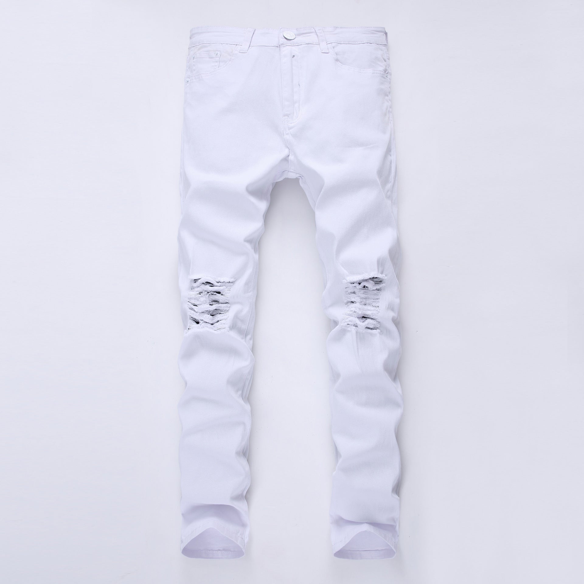 European and American high street style ripped Jeans Destroyed men Jeans skinny stretch men's and women's Jeans