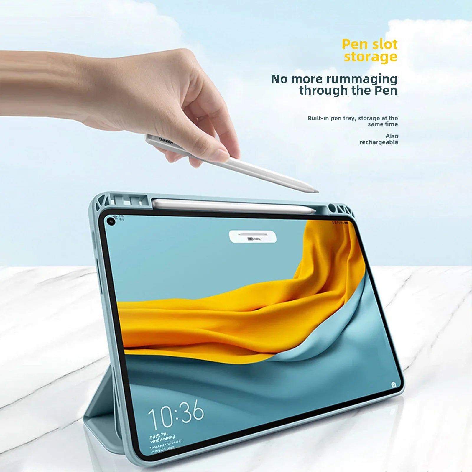 Applicable to 23 Huawei matepad11 tablet PC protective case pro10.8 pen slot 10.4 tri-fold acrylic