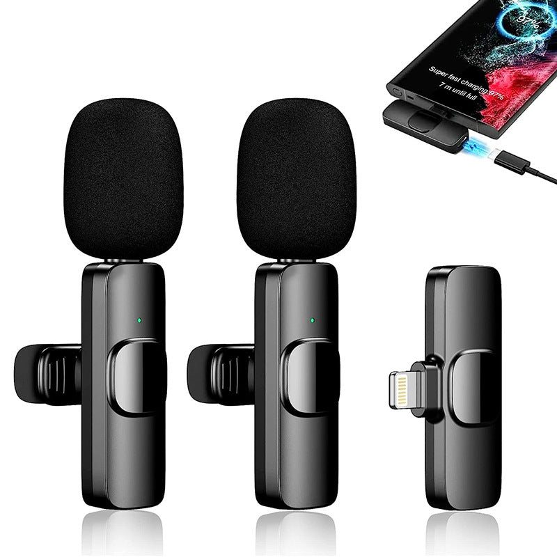 Wireless neckline clip microphone clip collar Bluetooth Mini mobile phone shooting video port broadcast sound recording microphone anchor recording equipment