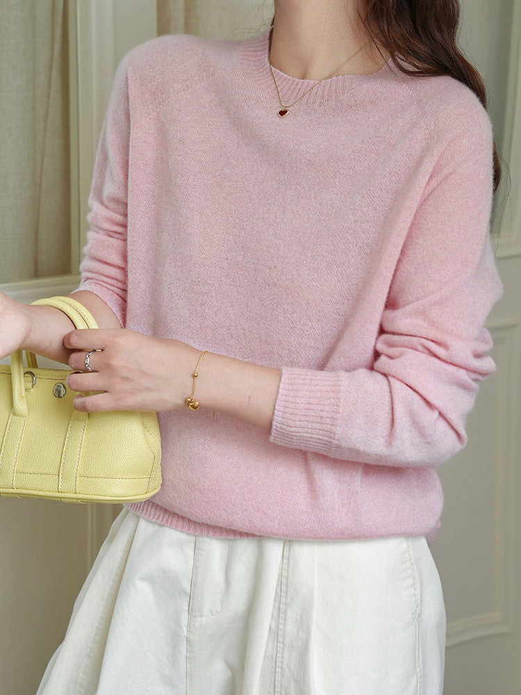 European and American old Qian Feng Shan cashmere sweater high-end classic knitted sweater round neck autumn and winter soft glutinous warm long sleeves wool top