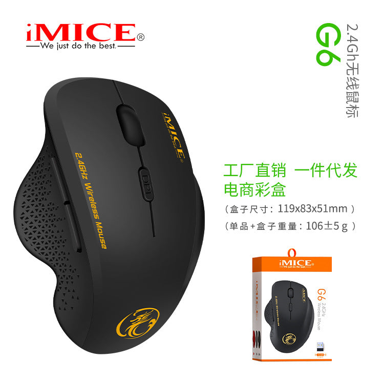 IMICE factory direct supply USB cross-border 2.4g wireless mouse business office gift Smart 6-button game Mouse