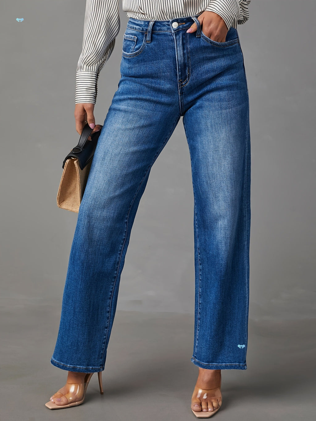 High Waist Jeans Light Blue High Waist Straight Leg Jeans