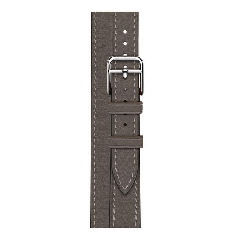 Genuine Leather slimming strap for Apple Watch iwatch8/7/6/5/4/3/SE double circle small waist strap