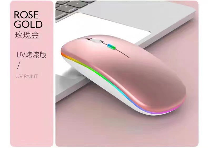 New ultra-thin Rechargeable Wireless Bluetooth mouse 2.4G dual-mode mobile phone computer tablet mute colorful direct sales