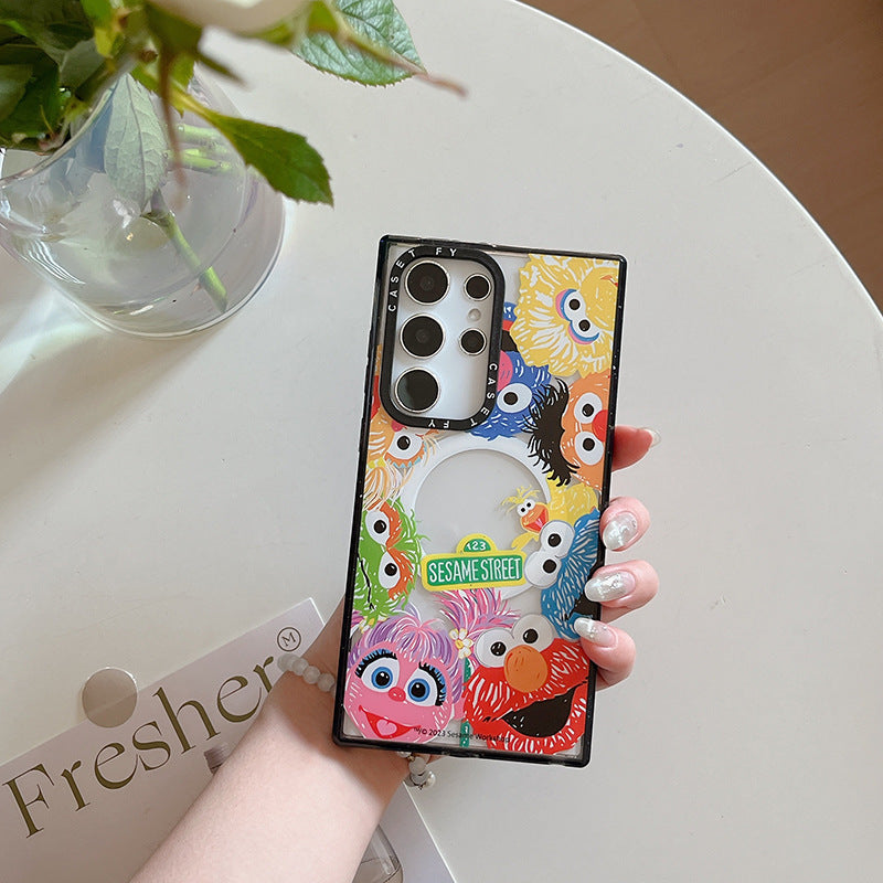 Magnetic Sesame Street for Samsung S23Ultra phone case 24 /plus fashion brand Galaxy protective case S22