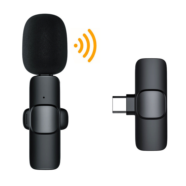 Hot Selling product wireless lavalier microphone K1 one drag two Tik Tok live stream Intelligent Noise reduction wireless mini microphone