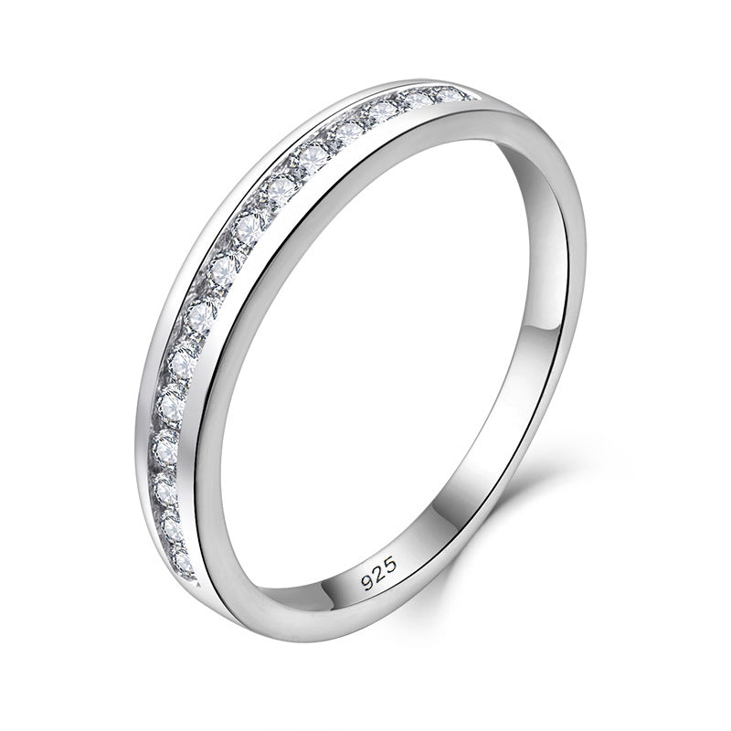 925 sterling silver ring female European and American classic retro versatile zircon diamond ring foreign trade cross-border jewelry silver accessories processing