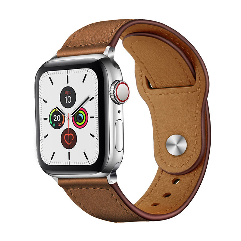 Suitable for apple apple watch3456 SE iwatch7 retro clinch top layer leather apple strap