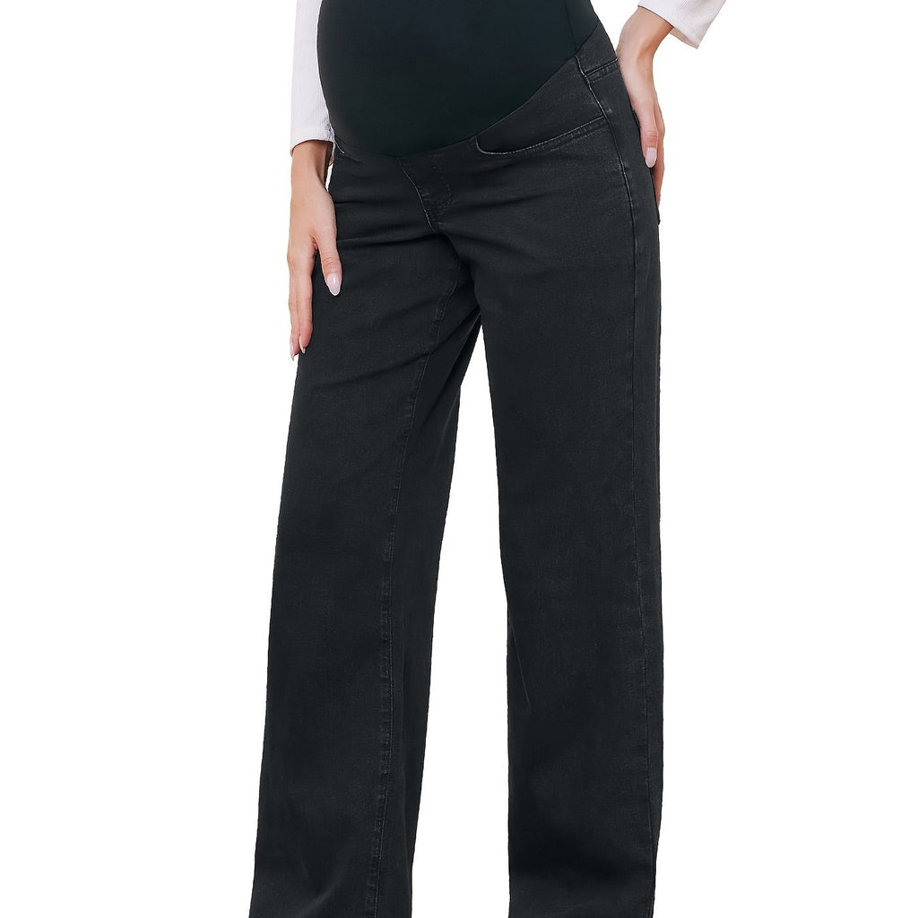 Relaxed Fit Maternity Jeans Straight Leg Over Belly Jeans