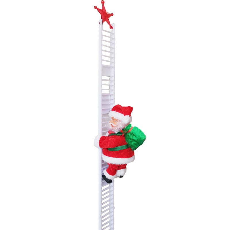 Cross-border Christmas creative gift electric Santa Claus black ladder climbing beads children's toy Christmas decoration