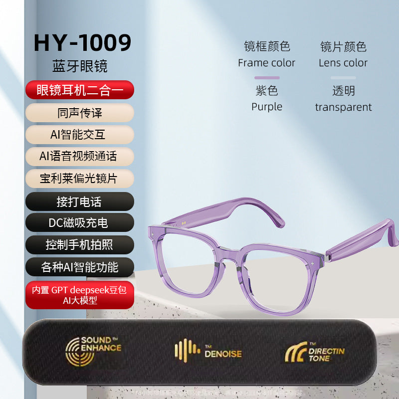 AI Smart Sunglasses – Real-Time Translation, Bluetooth Calling & Music