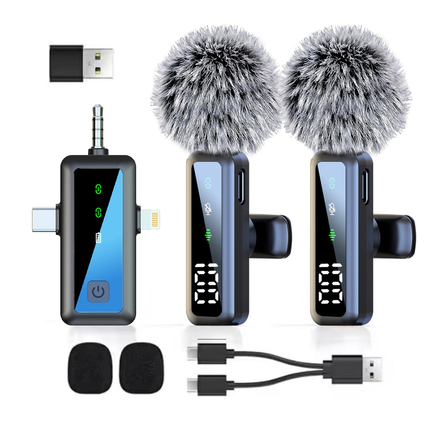 Wireless collar clip microphone new H65 three-in-one dual-microphone mobile phone computer live Bluetooth Mini radio microphone