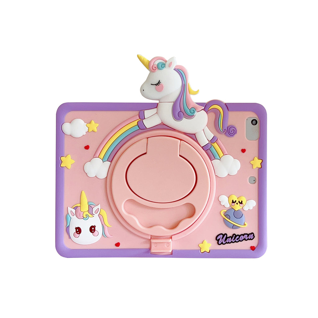 Colorful unicorn ipad10 tablet protective case 360 rotating bracket mini6 cartoon air3 drop-resistant applicable