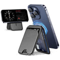 Spot Apple mobile phone Belt metal bracket magnetic card holder simple leather card holder iPhone anti-magnetic card holder