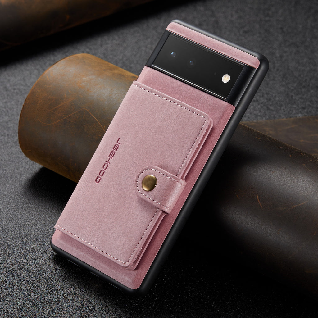 Cross-border applicable Google 7pro magnetic phone case Apple 14 leather two-in-one quick release card leather case
