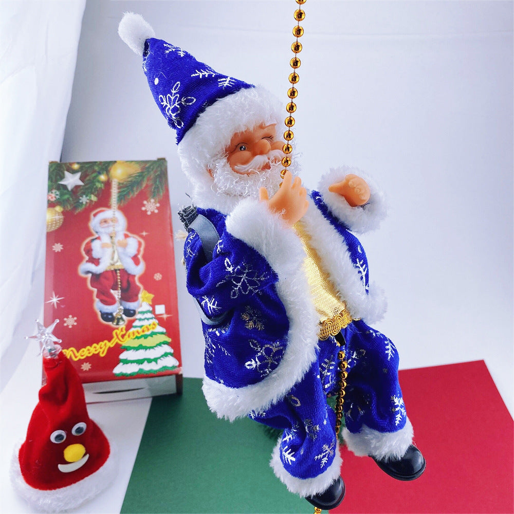 Cross-border hot climbing beads electric Santa Claus music rope climbing Old Man Christmas creative small gift toy gift