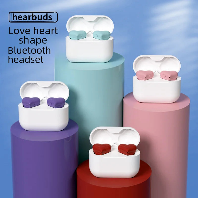 Japanese hot heartbuds same Bluetooth headset large power heart-shaped sports waterproof and noise reduction headset