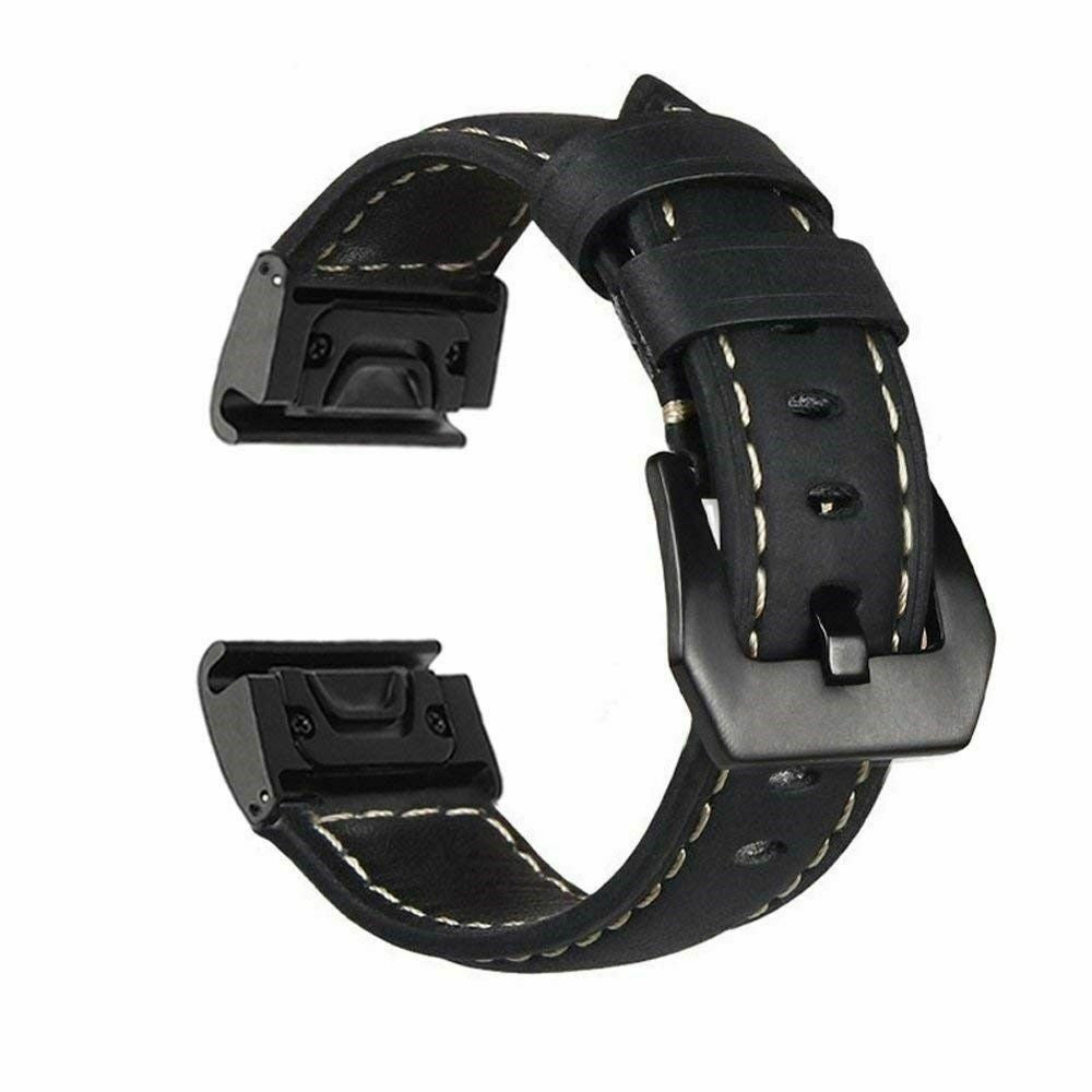 Suitable for Jiaming watch fenix 7/6/5 pro quick release frosted leather strap casual genuine leather replace wristband