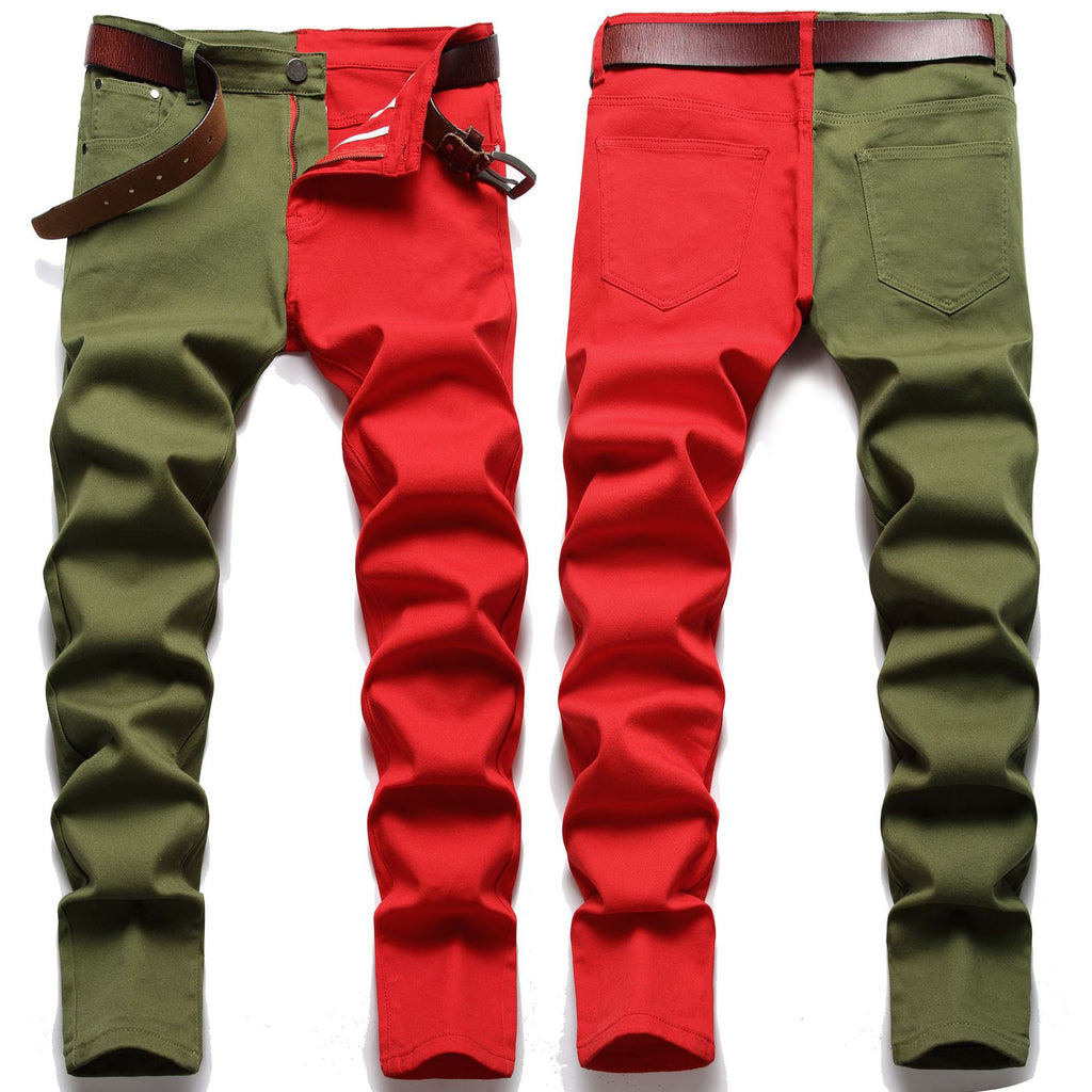 Foreign trade jeans men 2025 new cross-border hot sale men's jeans color matching men's pants delivery factory wholesale