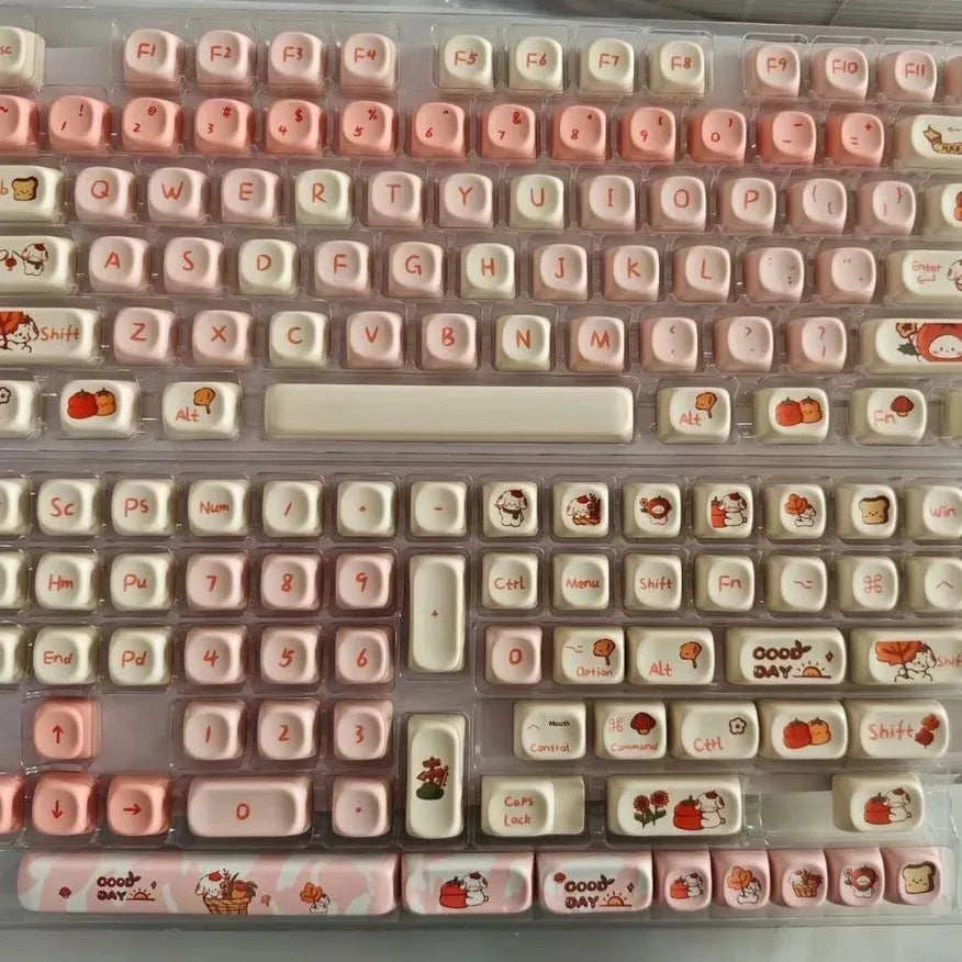 Autumn puppy key cap MOA height PBT key cap five-sided sublimation coeco customized personality full set key cap