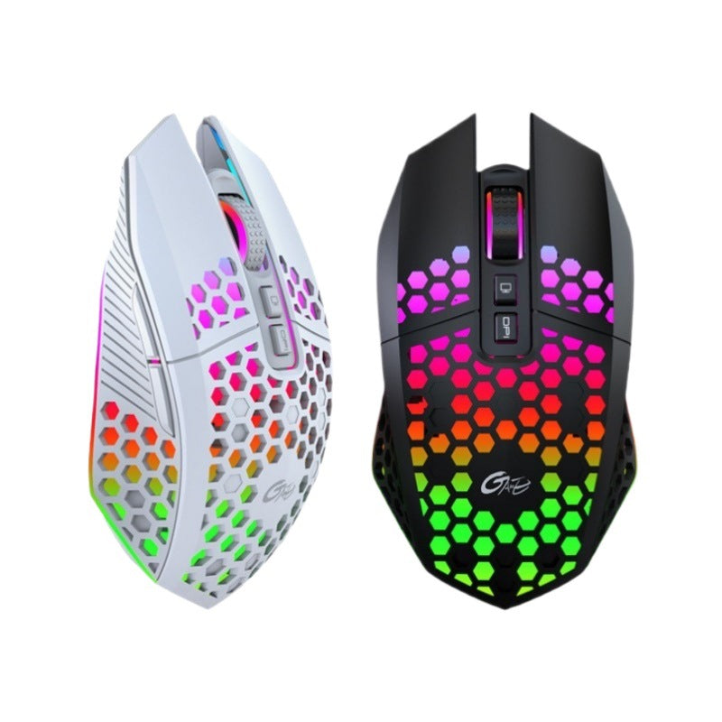 Ecat wireless lightweight hole mouse mute charging RGB luminous wireless game Office mouse Amazon