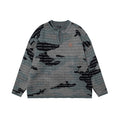 # OVDY autumn and winter warm sweater Computer Jacquard techniques small V-neck camouflage sweater outerwear for men and women