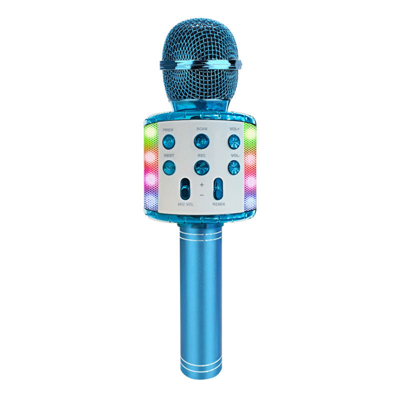 Cross-border direct supply WS858L wireless Bluetooth mobile phone karaoke capacitor microphone stereo microphone integrated live streaming equipment