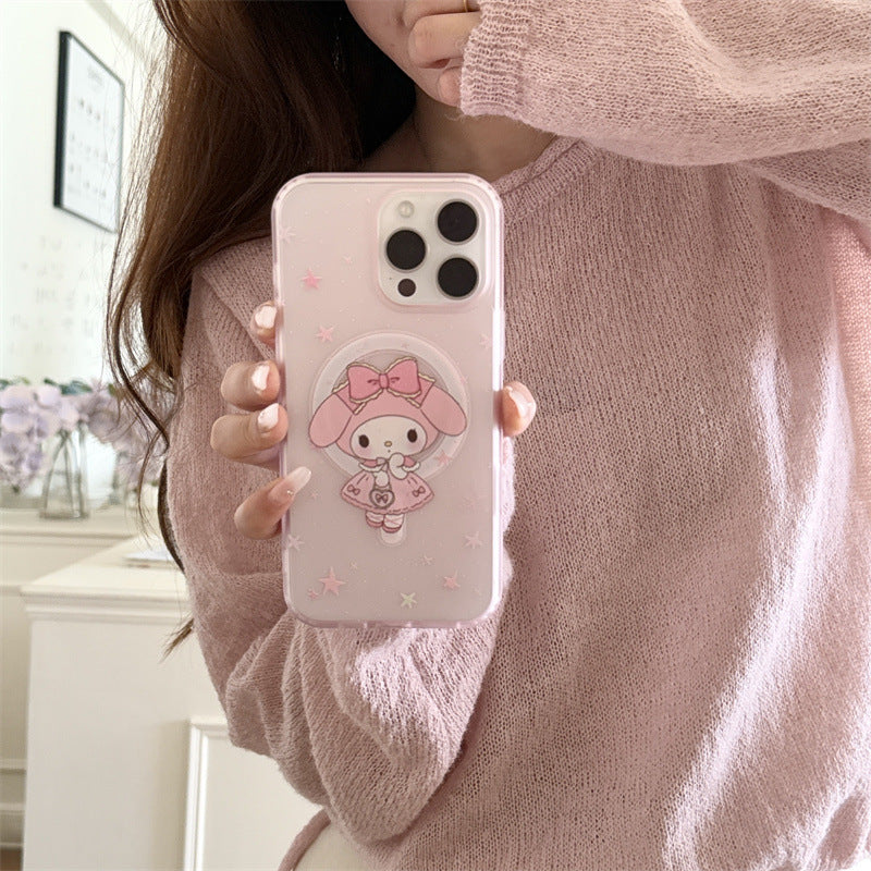 Pink XINGX girl cute magnetic bracket for iPhone16 Apple 15ProMax/14/13 phone case