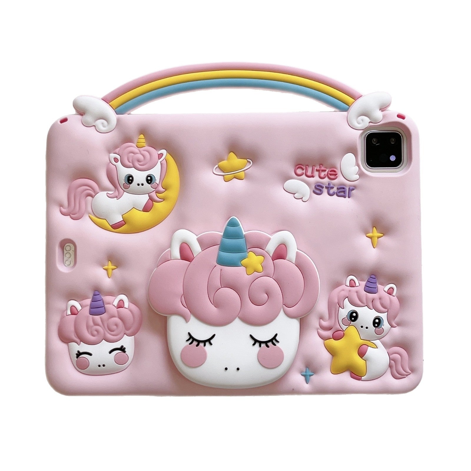 Colorful unicorn ipad10 tablet protective case 360 rotating bracket mini6 cartoon air3 drop-resistant applicable