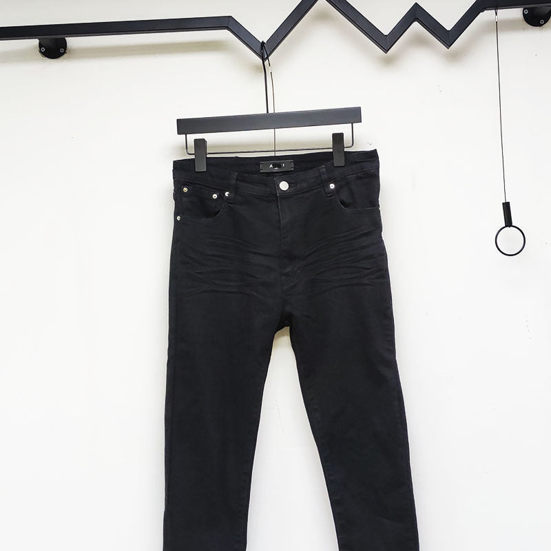 TY18SSAM basic jeans men's slim fit skinny pants casual high street washed jeans