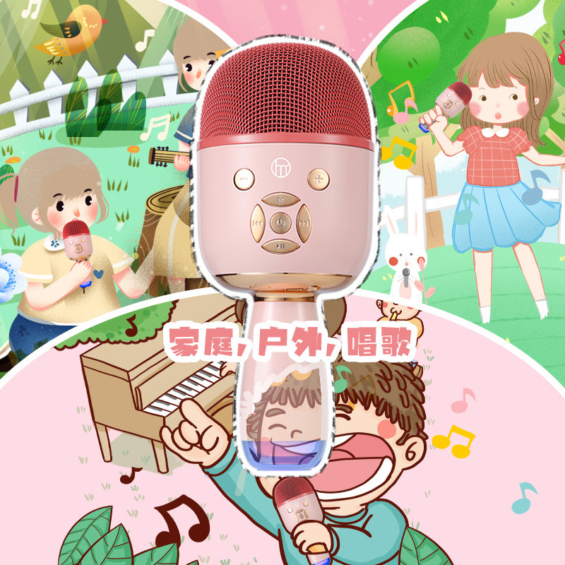 Bluetooth wireless microphone mobile phone singing artifact WeSing children microphone audio integrated home karaoke