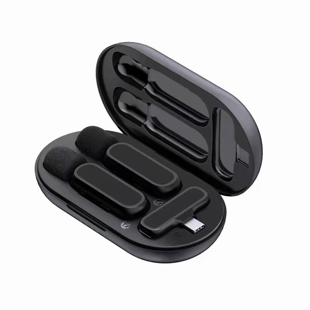 Cross-border wireless collar clip microphone mobile phone outdoor live broadcast computer radio noise reduction Bluetooth 2.4g Mini small microphone
