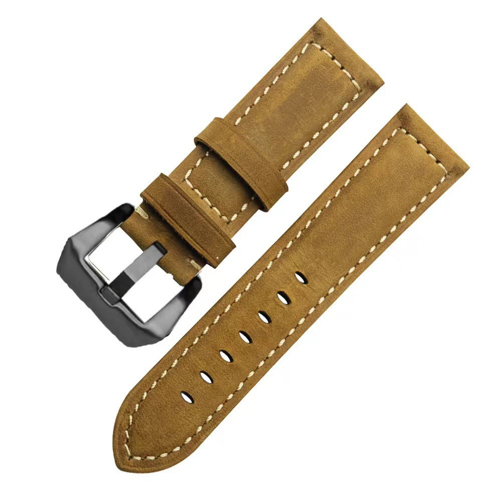 Suitable for Jiaming watch fenix 7/6/5 pro quick release frosted leather strap casual genuine leather replace wristband
