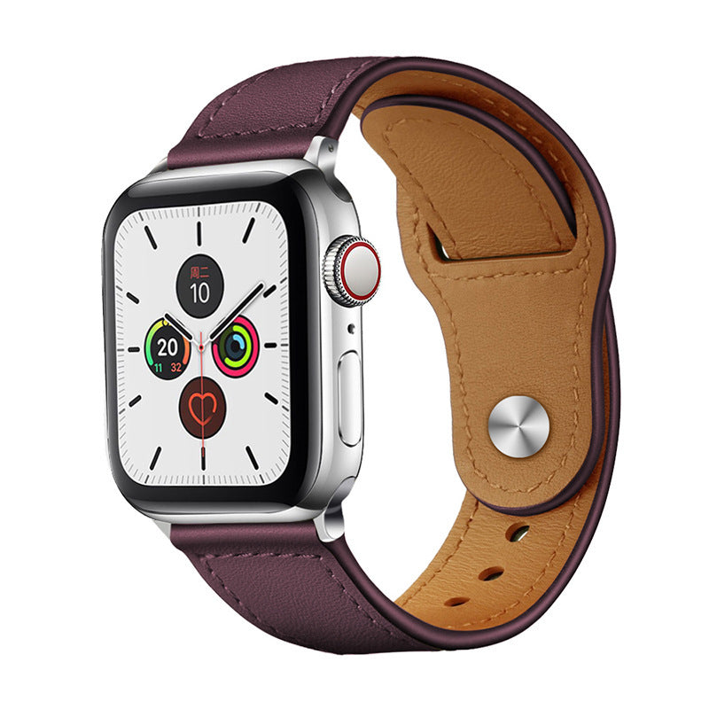 Suitable for apple apple watch3456 SE iwatch7 retro clinch top layer leather apple strap