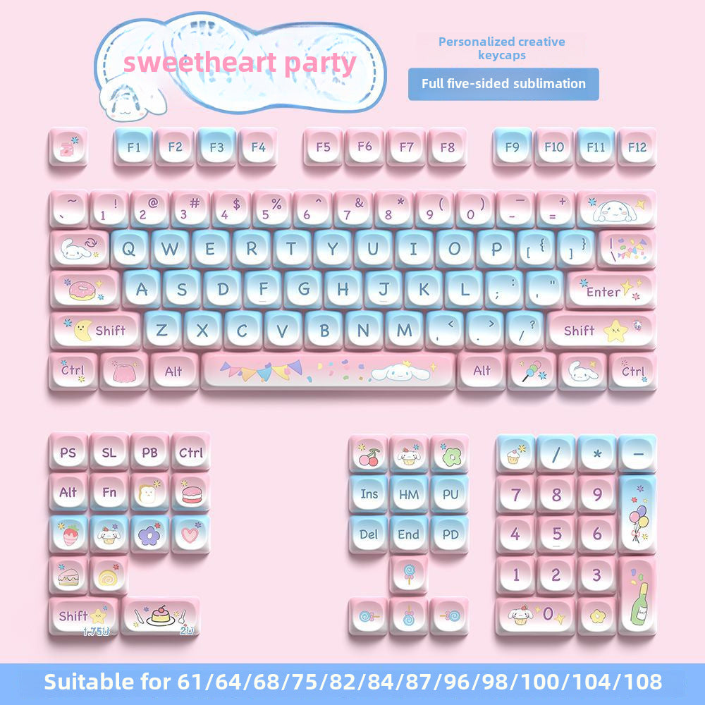 120 key cute unique keycap full five-sided PBT sublimation customized mechanical keyboard cap 68/75/84/98