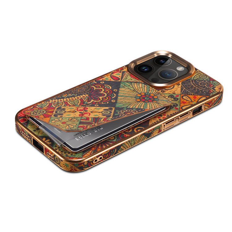 Denior foreign trade applicable iPhone15 phone case Apple 14promax drop-resistant bracket card phone case
