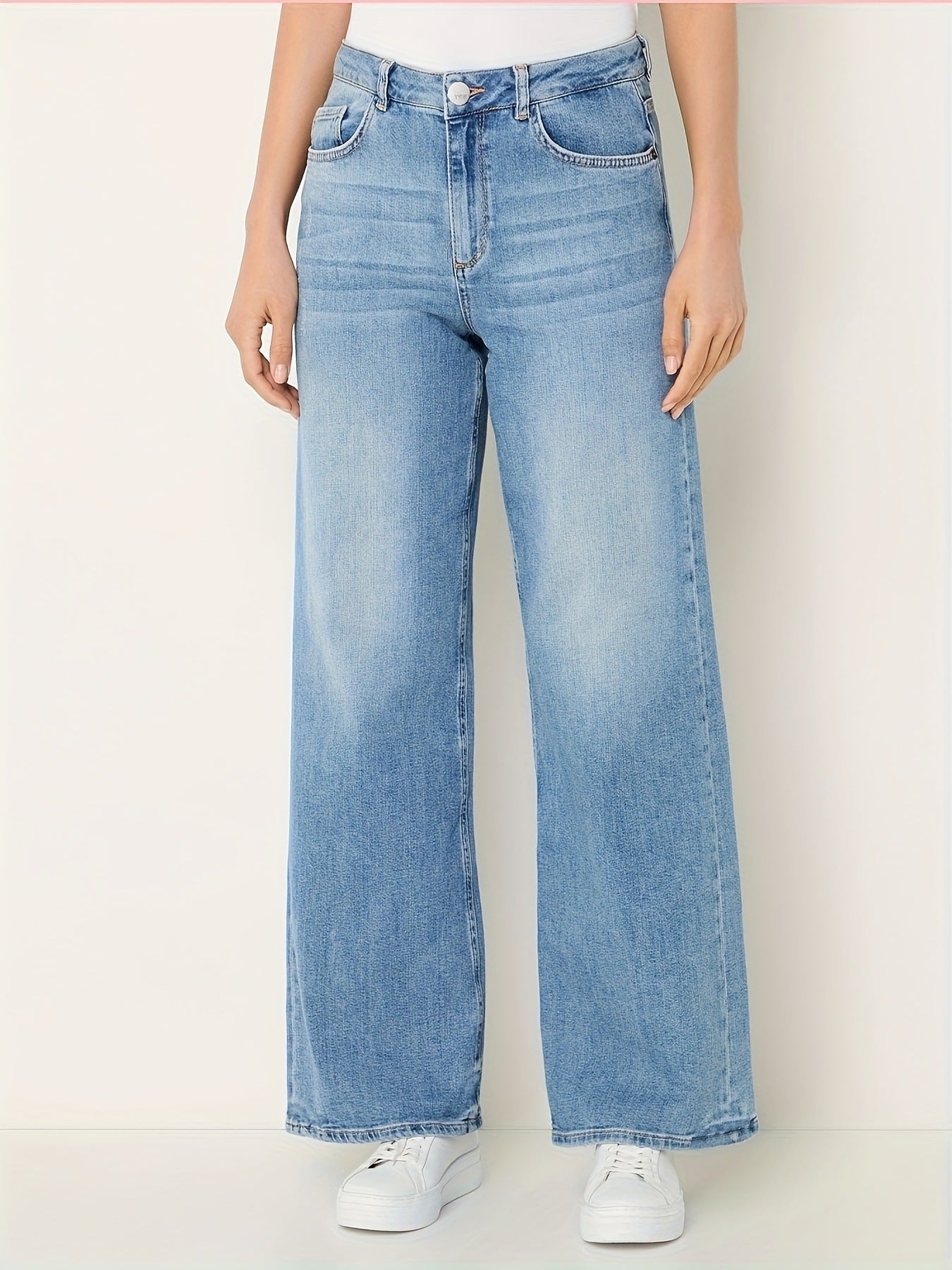 High Waist Jeans Light Blue High Waist Straight Leg Jeans