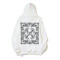 Cross-border OFF fashion brand white arrow oil painting pure cotton hooded sweater men's and women's loose leisure pullover hoodie autumn and winter
