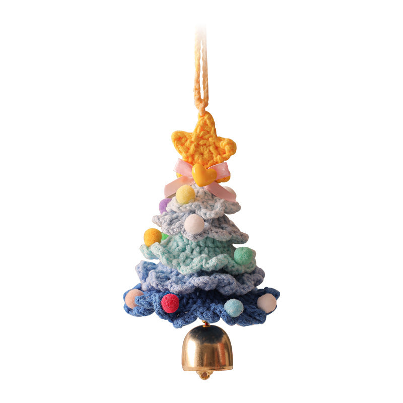 Exclusive for cross-border plush Christmas pendant wool crocheted Christmas tree small ornaments Christmas decoration automobile hanging ornament
