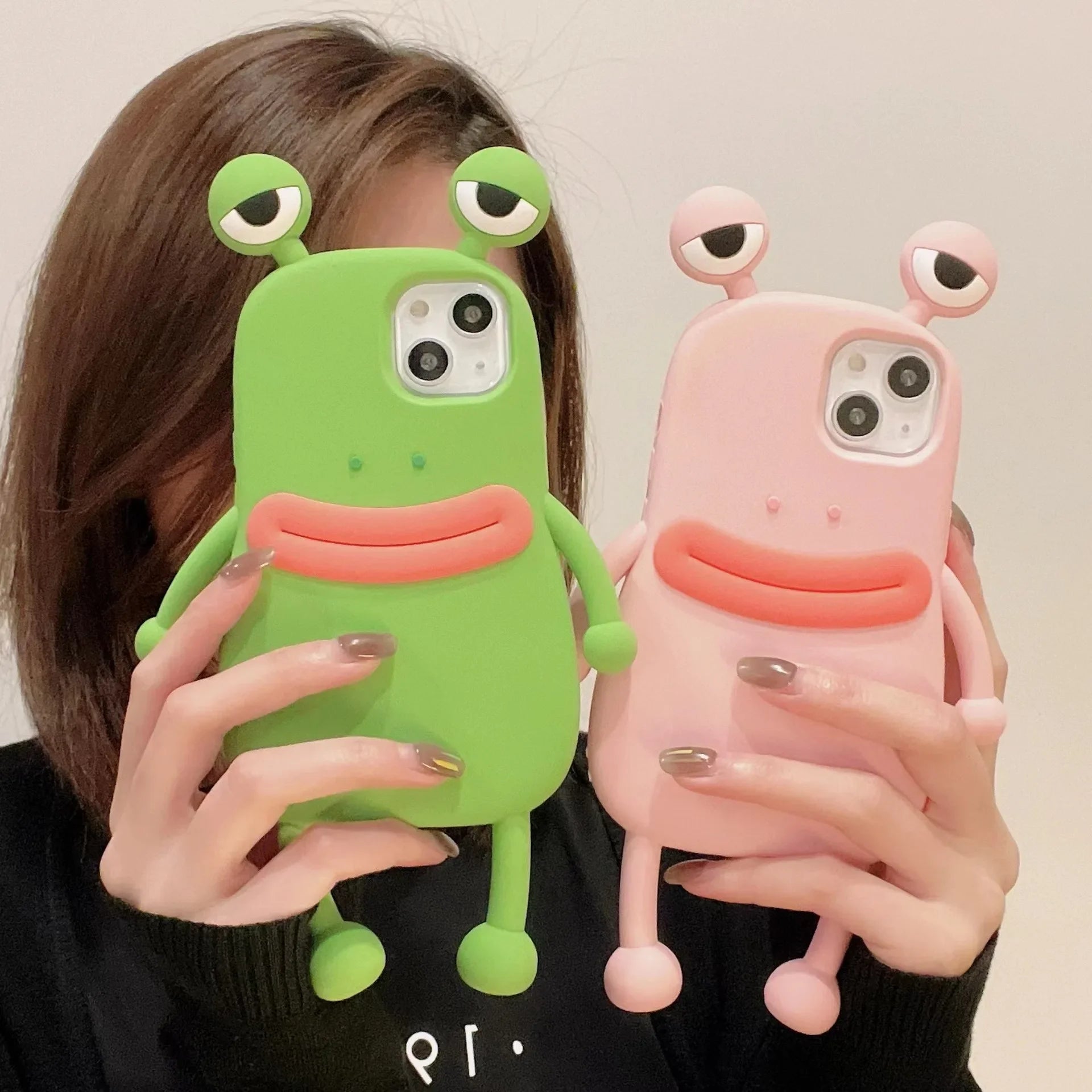 Funny green sausage frog iphone14pro max Apple 12 phone case applicable xs cartoon 13 soft glue